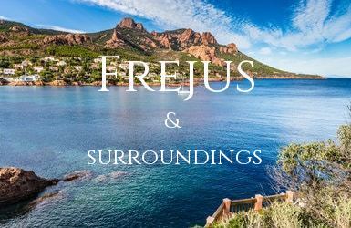 Looking across the bay at Frejus on the Mediterranean coast.